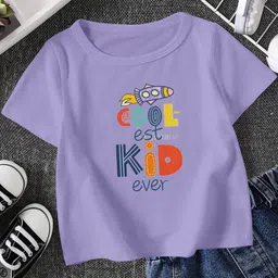 FIONAA TRENDZ Kids-Unisex Purple Cotton Tshirts-picture-4