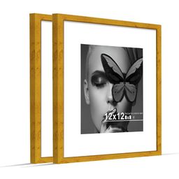 Art Street Gold-Toned Set of 2 Wood Wall Photo Frames for Certificate & Home Decor-96