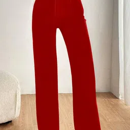 KERI PERRY Women Colourblocked Relaxed Straight Leg High-Rise Non Iron Trousers-image-97