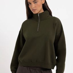 MISCHIEF MONKEY Women Solid High Neck Pullover Sweatshirt-image-51