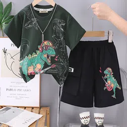 INCLUD Boys Printed Short Sleeves T-Shirt With Shorts-picture-7