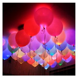 Party Propz LED Balloons With Ribbon Pack of 16 - Multicolour image 4