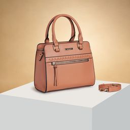 Forever Glam by Pantaloons Colourblocked PU Structured Handheld Bag with Cut Work-image-46