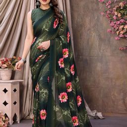 Panzora Floral Poly Georgette Saree-image-90