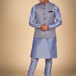 Dulha Ghar Men Regular Pure Silk Kurta with Pyjamas-picture-27