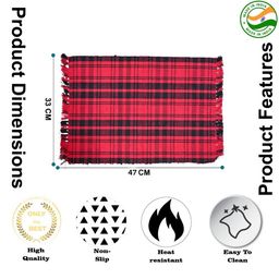 prakartik Set of 7 Red Printed Table Placemats image 3