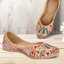 TRY FEET Women Printed Mojaris Flats-picture-1