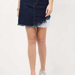 URBAN POCHE Women Pure Cotton High Rise Skirts-picture-0