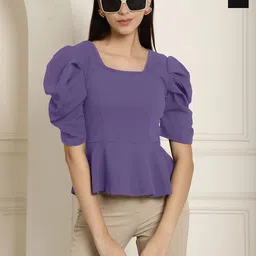 Metronaut Pack Of 2 Puff Sleeve Peplum Top-16