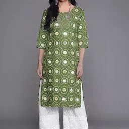 Anouk Rustic Selection Of 2 Ethnic Motifs Printed Round Neck Straight Kurtas image 4