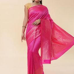 KALINI Ethnic Motifs Zari Pure Silk Banarasi Saree-image-104