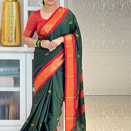 A S CREATION Pure Silk Kanjeevaram Saree-image-38