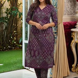 KALINI Women Ethnic Motifs Printed Regular Kurta with Palazzos-picture-1