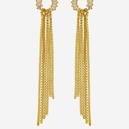 Kushal's Fashion Jewellery Gold-Plated Zircon Studded Classic Drop Earrings-picture-11
