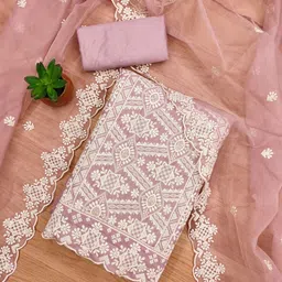 LeeliPeeri Designer Embroidered Unstitched Dress Material-image-11