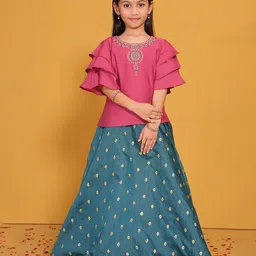 Maybell Girls Embroidered Ready to Wear Lehenga &-picture-22