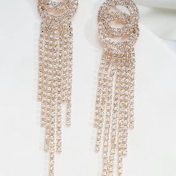 Estailo fashion Artificial Stones Studded Tasselled Contemporary Drop Earrings-image-58