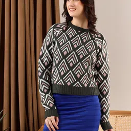 Stylecast X Kotty Women Self Design Pullover-image-37