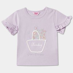 R&B Print Flutter Sleeve Cotton Top-picture-0