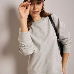 SASSAFRAS BASICS Women Round Neck Long Sleeves Oversized Sweatshirt-image-21