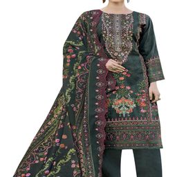 DRAVINAM Trends Embroidered Pure Cotton Unstitched Dress Material-picture-23