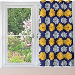 POORAK Blue Floral Sheer Window Curtain-image-72