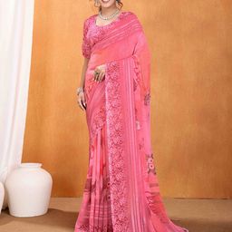 TASRIKA Floral Pure Georgette Saree-image-9