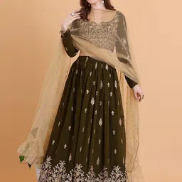 Ethnovog Embroidered Ready to Wear Lehenga & Blouse With Dupatta-picture-44