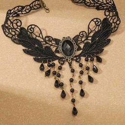 Bling Queen Stainless Steel Stone-Studded & Beaded Necklace-32