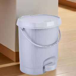 Aura Grey Striped Pedal & Removable Inner Bucket Bin 10L-image-19
