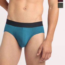Cresmo Men Pack Of 3 Colourblocked Antimicrobial Briefs CR-B-SLD-P3-BLUCRU-ELVI-COMB-S-picture-5