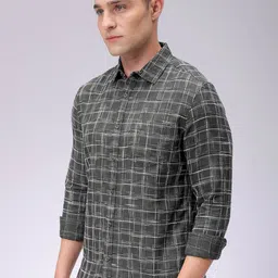 The Indian Garage Co Men Slim Fit Opaque Checked Casual Shirt-image-85