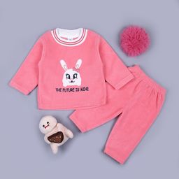 V-Mart Girls Printed Pure Cotton T-shirt with Pyjamas-picture-32