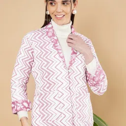 KALINI Printed Long Sleeve Single Breasted Blazers-image-86