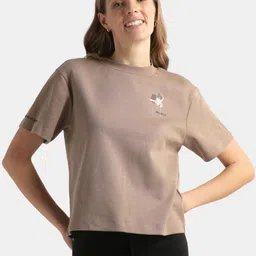 Jockey Women Cotton Rich Oversized Printed T-Shirt with Drop Shoulder Styling-WZ04-image-81