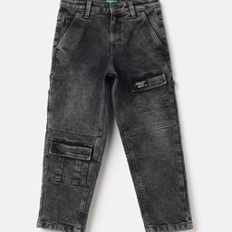 United Colors of Benetton Boys Relaxed Fit Mid-Rise Low Distress Heavy Fade Jeans-image-84