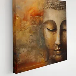 Livin'luxe Black & Beige Buddha Religious Canvas Wall Art-47