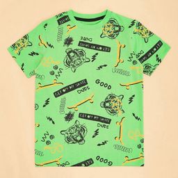 Pantaloons Junior Boys Conversational Printed Round Neck Cotton T-shirt-image-62