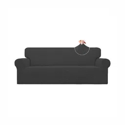 prettykrafts Grey 3 Seater Sofa Cover-image-45