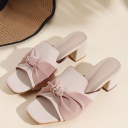 Chemistry Women Colourblocked Block Sandals with Bows-image-17