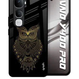 QRIOH Golden Owl Printed Vivo Y400 Pro 5G Glass Back Case Mobile Accessories-picture-44
