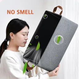 AshmakamMart 3 Pcs Storage Box with Lid, Reinforced Handles for Easy Lifting Poly-canvas Laundry Bag image 4