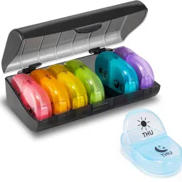 7 Days 7 Days 2 Time Portable Medicine Tablets Organizer Case Travel Pill Box|1 Pcs Pill Box-13