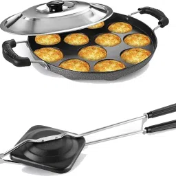 Non-electric Sandwich Maker | 2 Side Handle Appam Patra / Appam pan with Lid K2 Toast-19