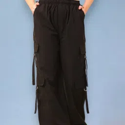 High Waist Pants With 6-Pocket Loose Fit For Women Cargos-image-13