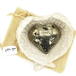Natural-Pyrite-Heart-254gm Regular Asymmetrical Crystal, Quartz Stone-image-18