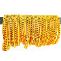 Self Locking Yellow Flexible Cable Marker PVC Ferrules (Numbered A to Z) 4 sq mm-19