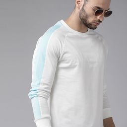 Roadster Men White Pure Cotton Solid T-shirt-image-97