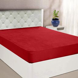 GADDA CO Maroon Terry Breathable Mattress Protector-image-71