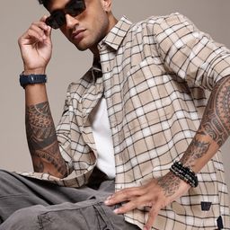 The Roadster Life Co. Pure Cotton Relaxed Fit Tartan Checked Shirt-image-56